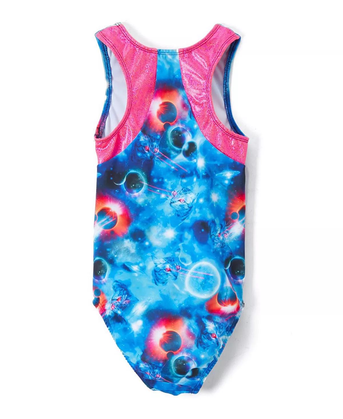 Girl Power Sport Little Girls Stella Space Cat Racer Back Leotard One Piece - Image 2