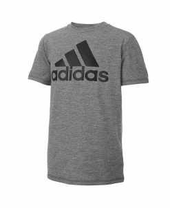 ADIDAS Big Boys Plus Size Short Sleeve AEROREADY Melange Performance T-shirt