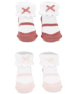 Carter's™ Baby Girls Booties With Scalloped Foldover Edge, Pack Of 2