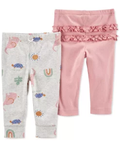 Carter's™ Baby Girls Assorted Cotton Pants, Pack Of 2 -Little Me Shop 21752117 fpx