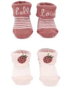 Carter's™ Baby Girls Hello Love Turn Cuff Booties, Pack Of 2