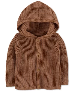 Carter's™ Baby Boys Or Baby Girls Hooded Cotton Button Front Cardigan -Little Me Shop 21757757 fpx