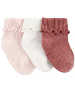 Carter's™ Baby Girls Roll Cuff Booties, Pack Of 3