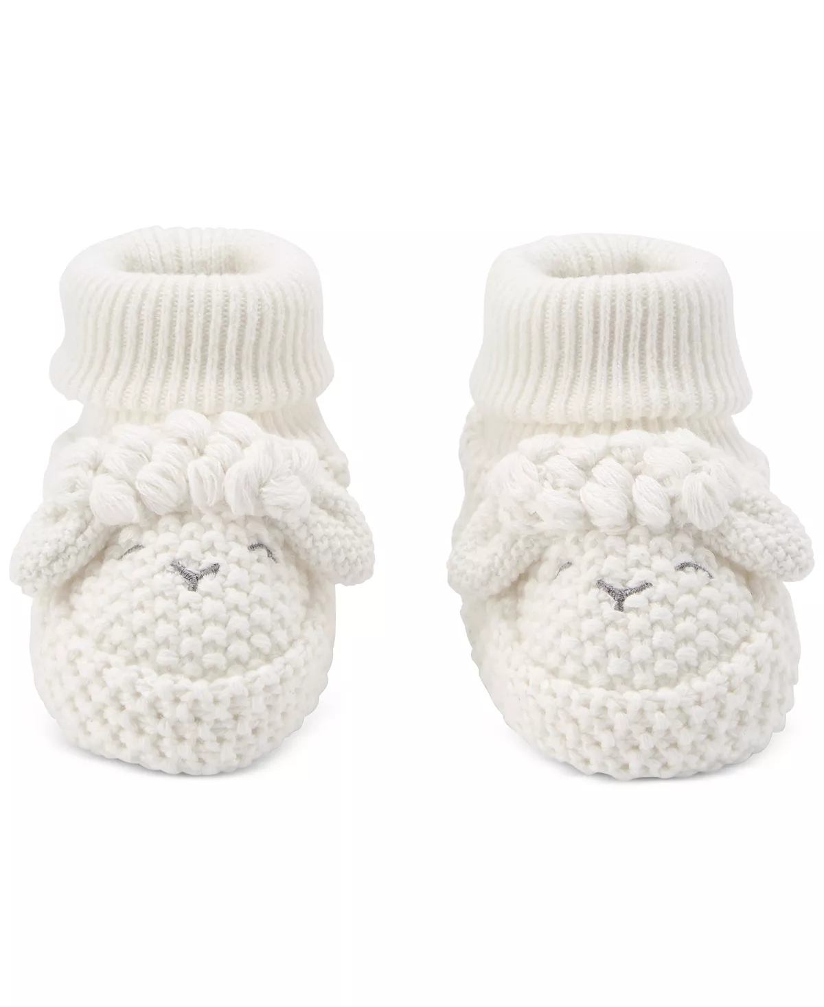 Carter's™ Baby Boys Or Baby Girls Little Lamb Crochet Booties With Folded Cuff