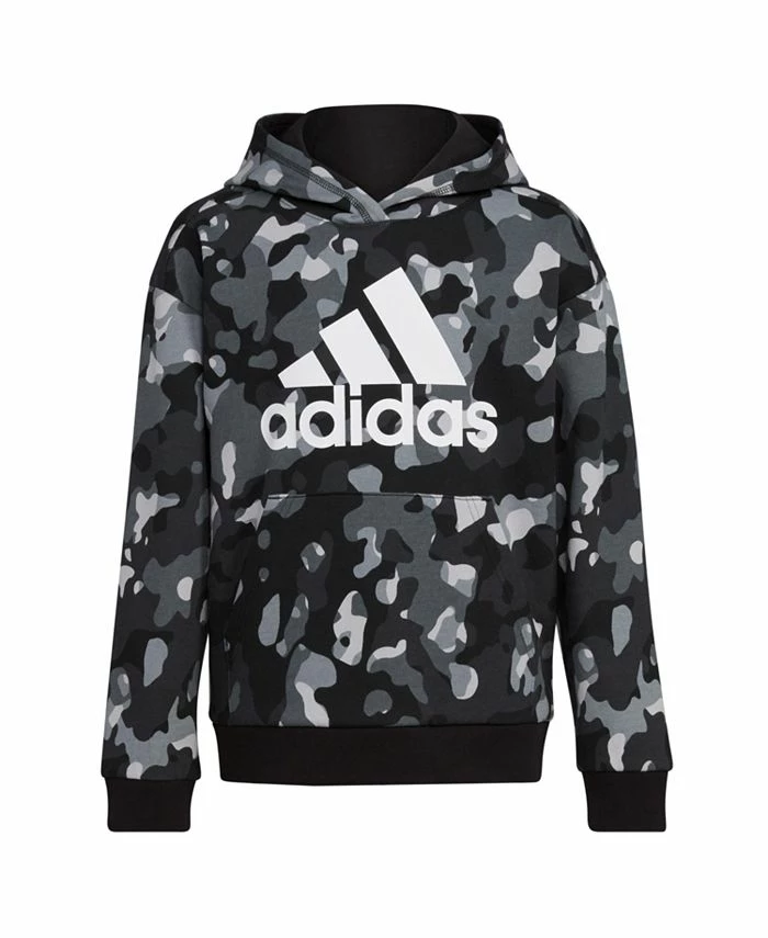 ADIDAS Toddler Boys Long Sleeves Core Camo Allover Print Hooded Pullover