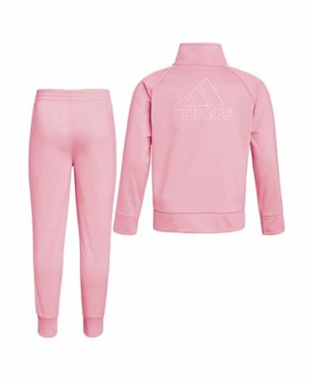 ADIDAS Little Girls Long Sleeves Classic Tricot Track Jacket And Pants, 2-Piece Set 4 ADIDAS Little Girls Long Sleeves Classic Tricot Track Jacket And Pants, 2-Piece Set - Image 2