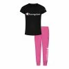 Champion Little Girls Script T-shirt And Fleece Jogger Pants, 2 Piece Set