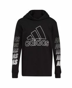 ADIDAS Big Boys Long Sleeve Fast Hooded T-shirt