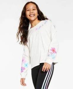 ADIDAS Big Girls Long Sleeve Waist T-shirt
