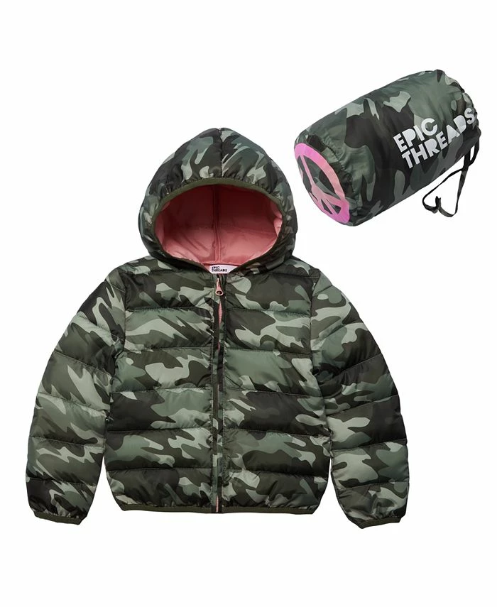 Epic Threads Little Girls Packable Jacket With Bag, Created For Macy's