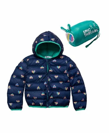 Epic Threads Little Girls Heart Packable Jacket With Bag, Created For Macy's 3 Epic Threads Little Girls Heart Packable Jacket With Bag, Created For Macy's - Image 2