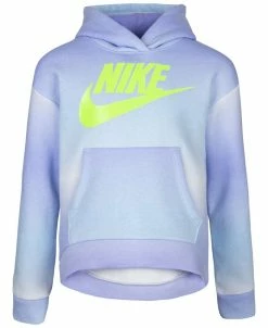 Nike Little Girls Club Fleece Printed High Low Pullover Sweatshirt