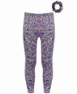 ID Ideology Big Girls Marisol Meadow-Print Leggings With Scrunchy, Created For Macys