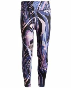 ID Ideology Big Girls Colorful Waves Printed 7/8 Leggings With Scrunchy, Created For Macy's