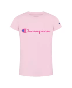 Champion Big Girls Classic Script Short Sleeve Graphic T-shirt