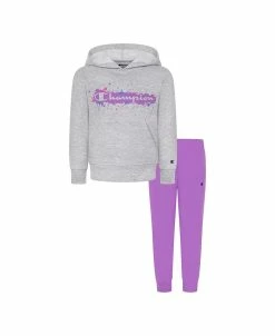 Champion Toddler Girls Paint Splatter Graphic Fleece Hoodie And Joggers, 2 Piece Set