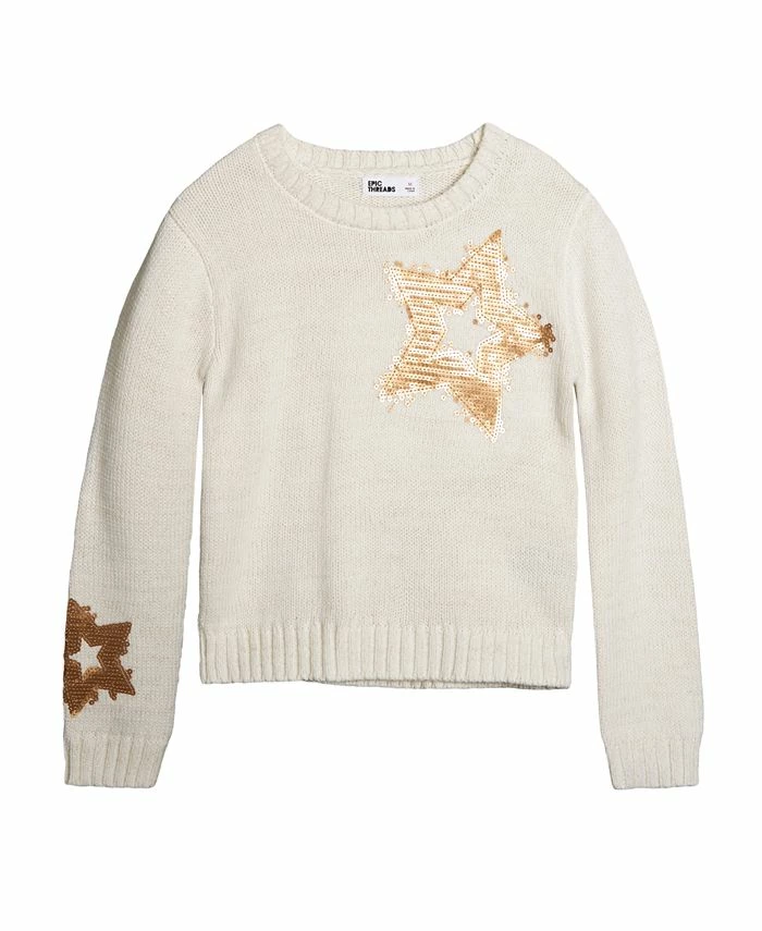 Epic Threads Big Girls Sequin Star Sweater, Created For Macy's