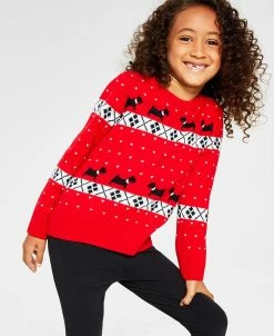 Charter Club Little Girls Walking Scottie Holiday Sweater, Created For Macy's