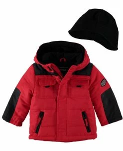 S Rothschild & CO Baby Boys Two Tone Puffer Jacket With Hat, 2 Piece Set