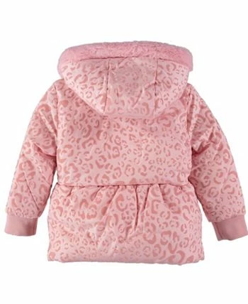 S Rothschild & CO . Rothschild Toddler Girls Flocked Parka With Mittens Jacket - Image 2