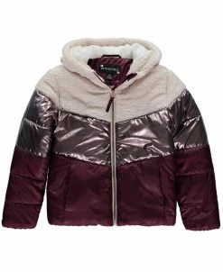 S Rothschild & CO . Rothschild Big Girls Long Sleeve Sherpa Mix Media Jacket