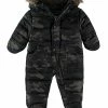 S Rothschild & CO Baby Boys Camo Print Pram Faux Fur Hooded Snowsuit