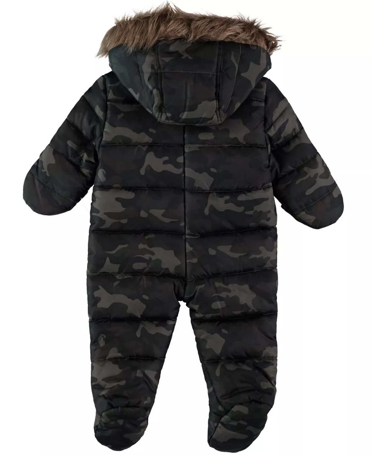 S Rothschild & CO Baby Boys Camo Print Pram Faux Fur Hooded Snowsuit - Image 2