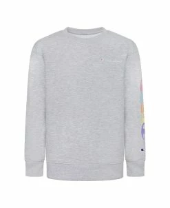 Champion Big Girls Overlap Repeat C Fleece Crew Sweatshirt