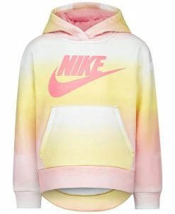 Nike Little Girls Club Fleece Printed High Low Pullover