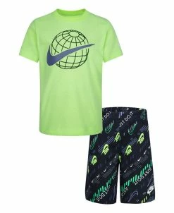 Nike Little Boys Digital Escape Short Sleeve T-shirt And Shorts, 2 Piece Set
