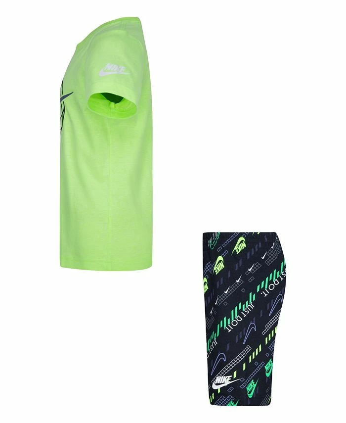 Nike Little Boys Digital Escape Short Sleeve T-shirt And Shorts, 2 Piece Set 6 Nike Little Boys Digital Escape Short Sleeve T-shirt And Shorts, 2 Piece Set - Image 4