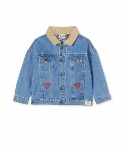 COTTON ON Little Girls Superman License Denim Jacket