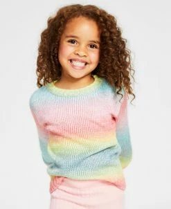 Epic Threads Little Girls Rainbow Stripe Sweater, Created For Macy's