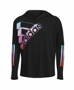 ADIDAS Big Girls Long Sleeve Hooded Hem T-shirt