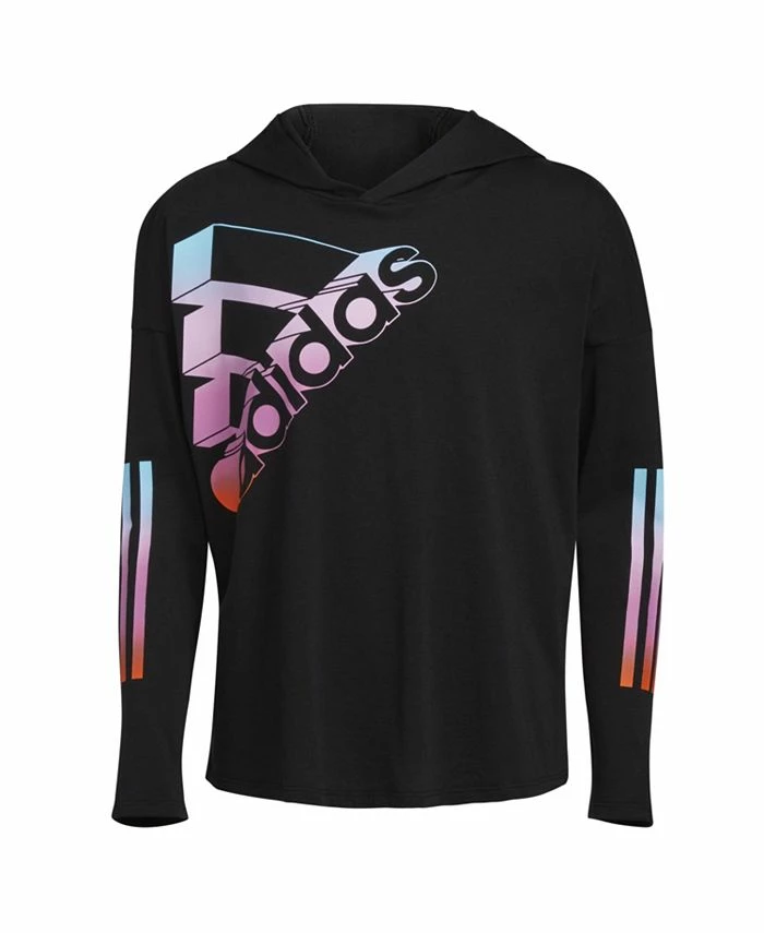 ADIDAS Big Girls Long Sleeve Hooded Hem T-shirt
