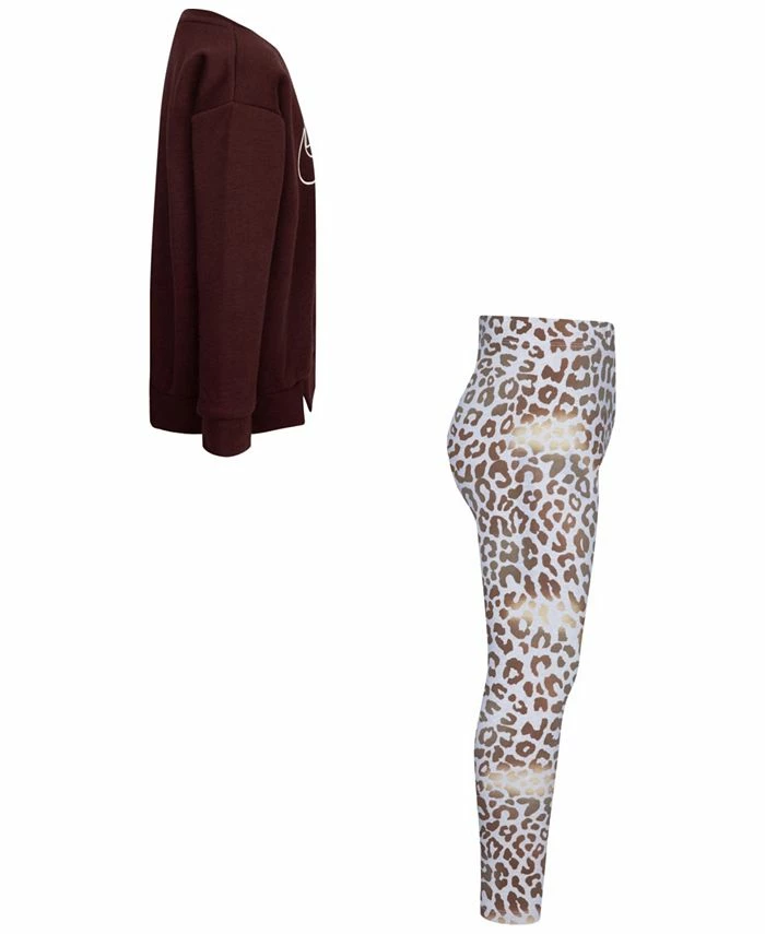 Nike Little Girls Crew Sweater And Leggings, 2 Piece Set - Image 4