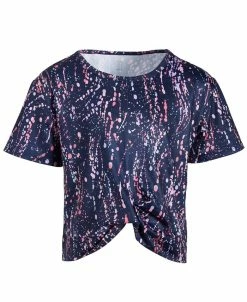ID Ideology Big Girls MOD Splatter-Print Top With Ruching, Created For Macy's