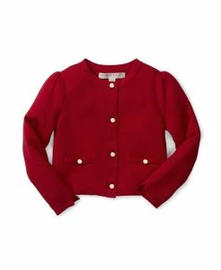 Hope & Henry Girls' Milano Stitch Cardigan, Infant