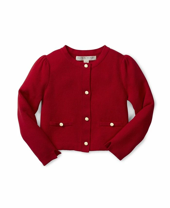 Hope & Henry Girls' Milano Stitch Cardigan, Infant