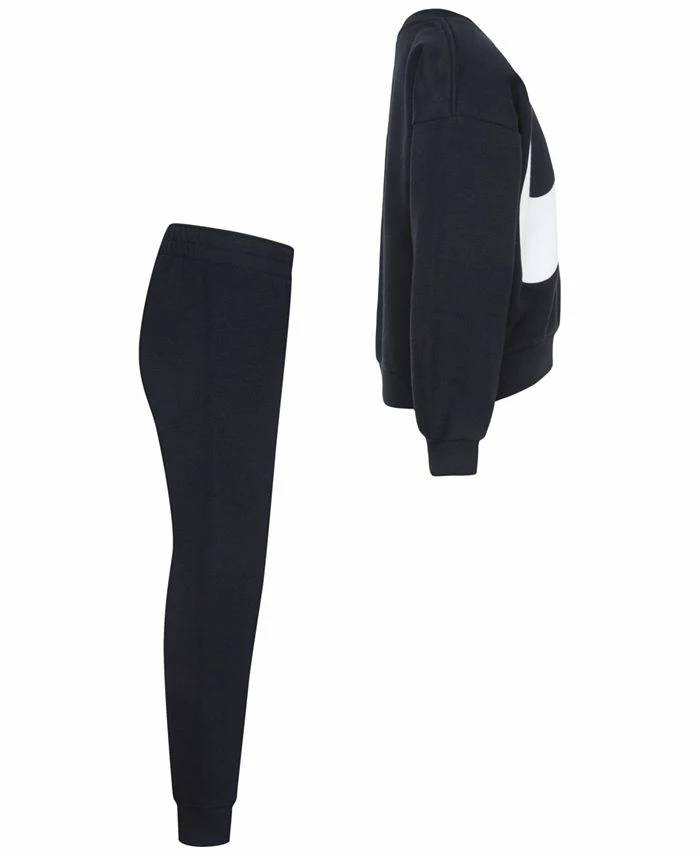 Nike Little Boys Swoosh Essentials Fleece Crew And Joggers, 2 Piece Set - Image 4