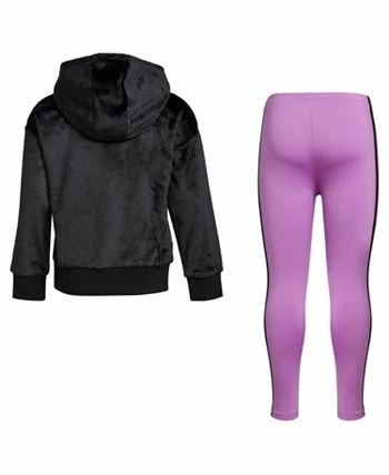 ADIDAS Toddler Girls Silken Hoodie Pullover And Tight, 2 Piece Set - Image 2
