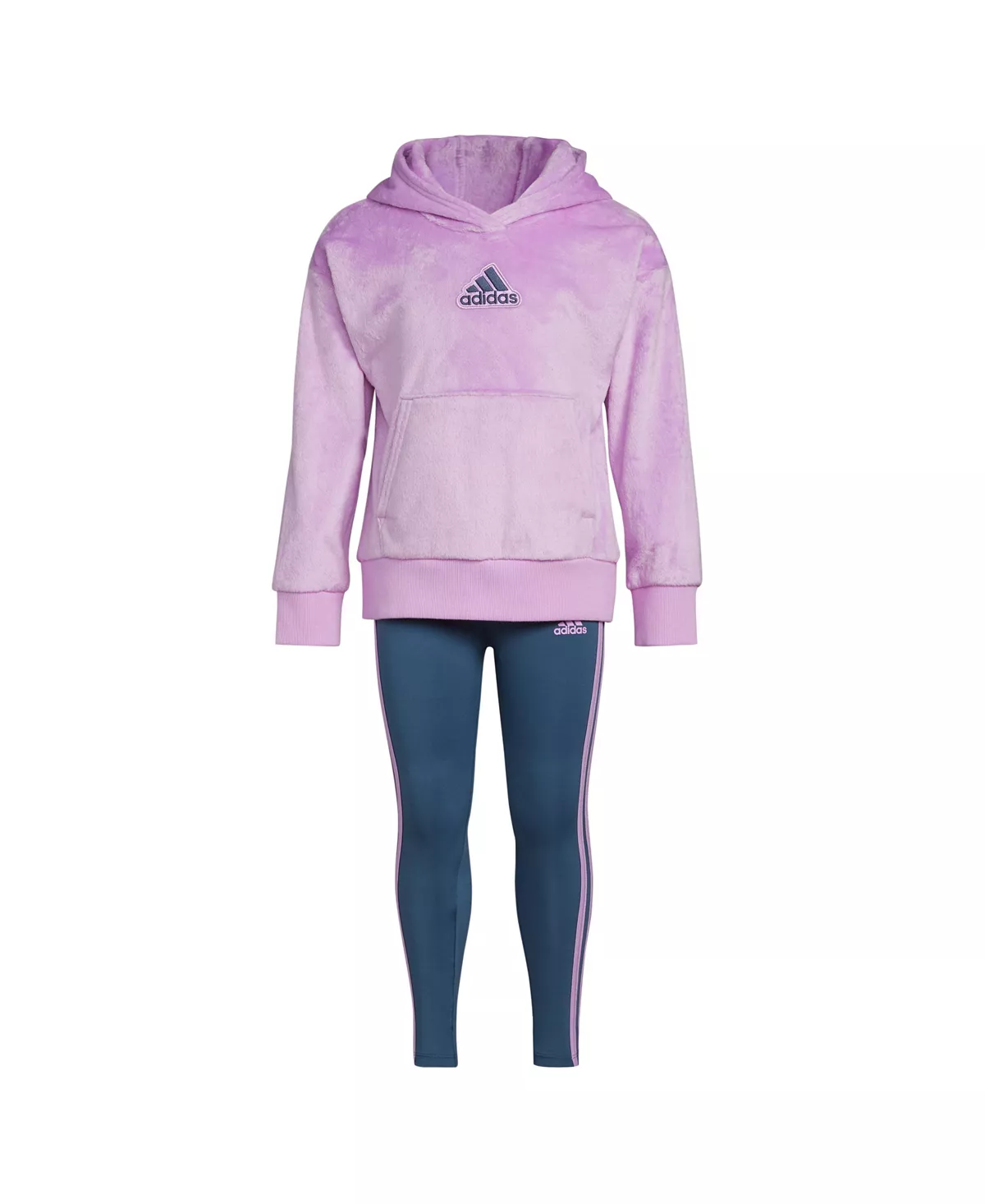 ADIDAS Toddler Girls Silken Hoodie Pullover And Tight, 2 Piece Set - Image 6