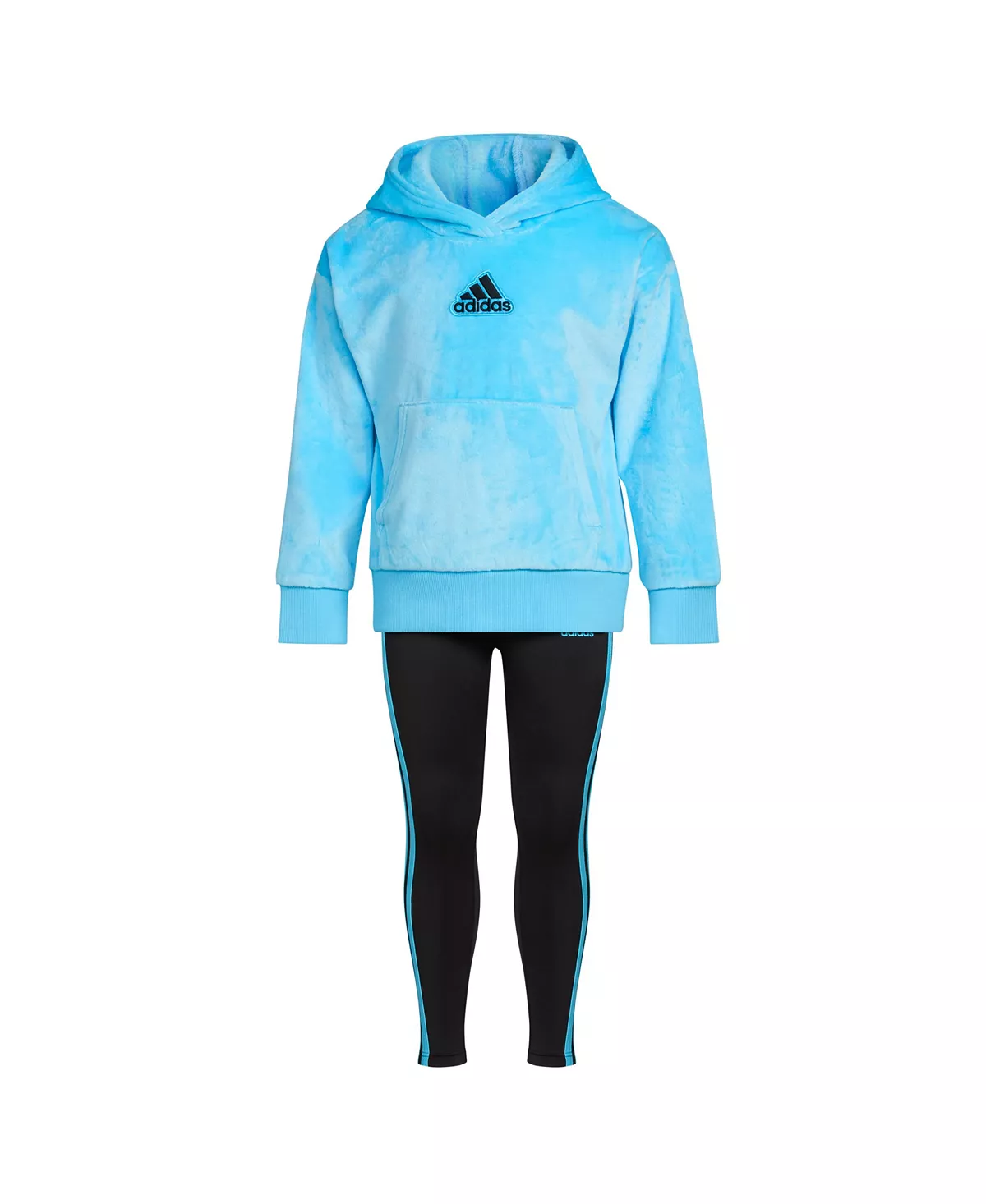 ADIDAS Toddler Girls Silken Hoodie Pullover And Tight, 2 Piece Set - Image 5