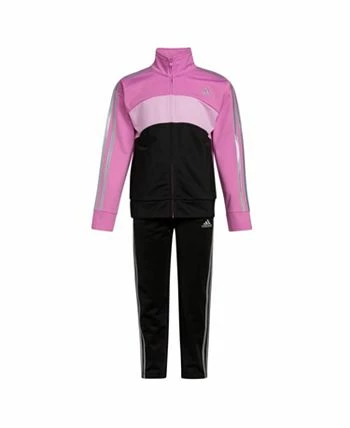 ADIDAS Little Girls Color Block Tricot Jacket And Track Pants, 2 Piece Set - Image 3