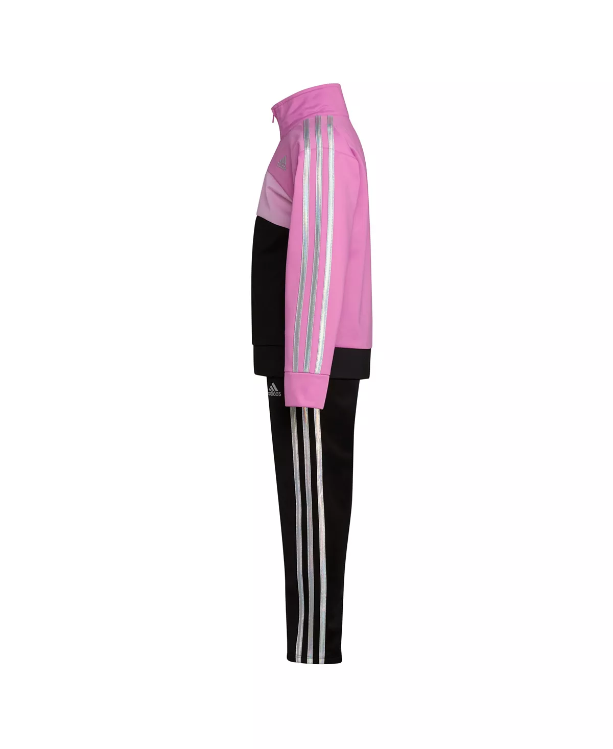 ADIDAS Little Girls Color Block Tricot Jacket And Track Pants, 2 Piece Set - Image 4