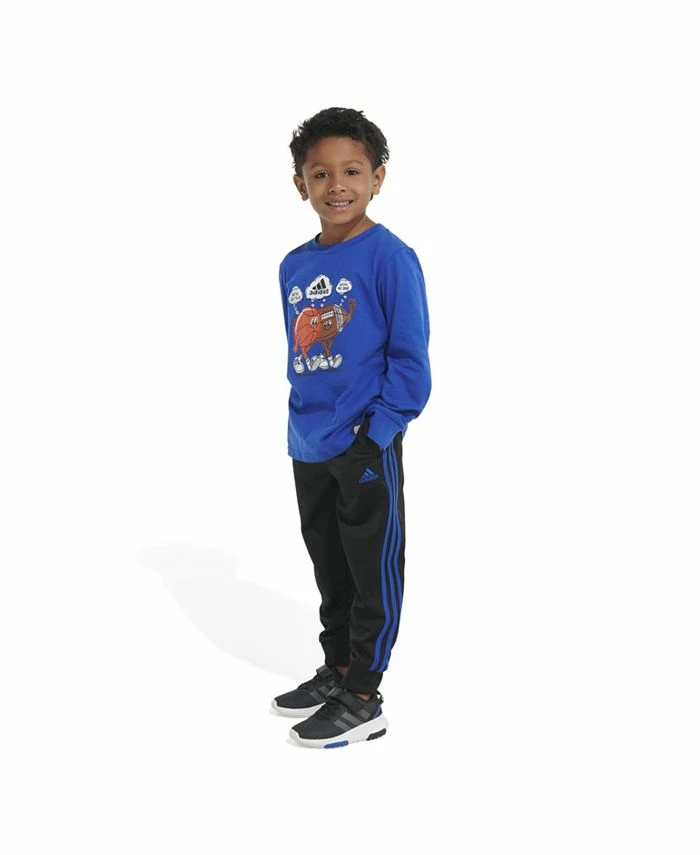 ADIDAS Little Boys Long Sleeve T-shirt And Jogger Pant Set, 2 Piece 6 ADIDAS Little Boys Long Sleeve T-shirt And Jogger Pant Set, 2 Piece - Image 4