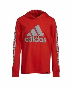 ADIDAS Little Boys Long Sleeve Glitchy Hooded T-shirt