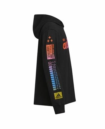 ADIDAS Little Boys Long Sleeve Game On Hooded T-shirt - Image 3