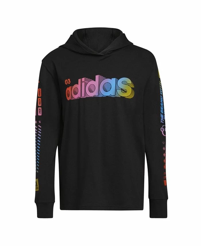 ADIDAS Little Boys Long Sleeve Game On Hooded T-shirt