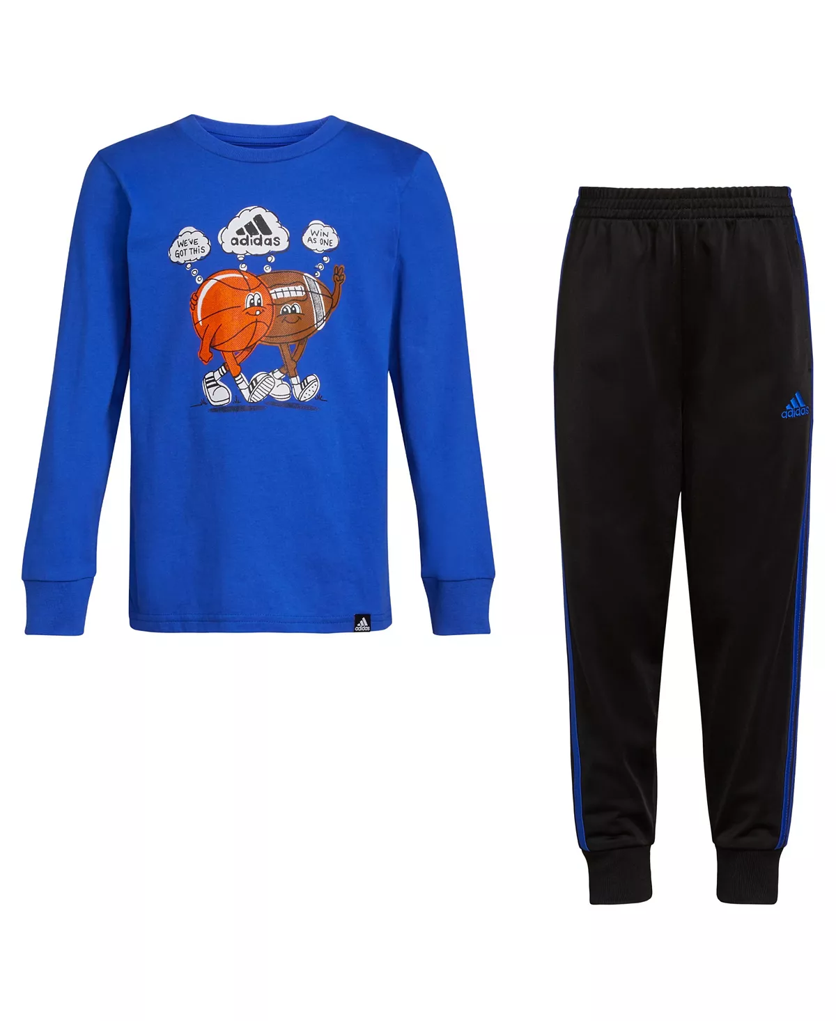 ADIDAS Little Boys Long Sleeve T-shirt And Jogger Pant Set, 2 Piece 3 ADIDAS Little Boys Long Sleeve T-shirt And Jogger Pant Set, 2 Piece